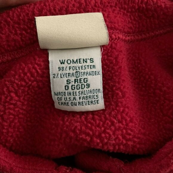 L.L. Bean Women's Vintage Fleece Cardigan Sweater Jacket Red Small Embroidered - Picture 8 of 12